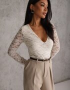 by swan Body din dantelă cu decolteu adânc Hildrana Alb