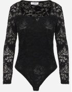 by swan Body din dantelă cu vâscoză și decolteu tip karo Walea Negru