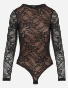 by swan Body din dantelă în stil tip lenjerie de corp Rakina Negru