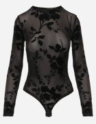 by swan Body din plasă cu adaos de vâscoză cu model din velur cu flori Echossia Negru