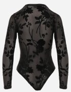 by swan Body din plasă cu adaos de vâscoză cu model din velur cu flori Echossia Negru