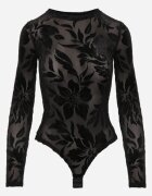 by swan Body din plasă cu adaos de vâscoză cu motiv vegetal din velur Quintesa Negru
