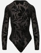 by swan Body din plasă cu adaos de vâscoză cu motiv vegetal din velur Quintesa Negru