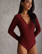 by swan Body elegant din dantelă cu decolteu în V Vattia Bordo