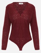 by swan Body elegant din dantelă cu decolteu în V Vattia Bordo