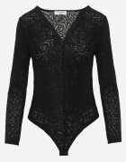 by swan Body elegant din dantelă cu decolteu în V Vattia Negru