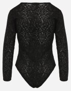 by swan Body elegant din dantelă cu decolteu în V Vattia Negru