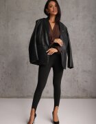 by swan Body petrecut din vâscoză cu mâneci lungă în stil bufă Biscuis Maro