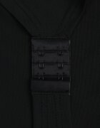by swan Body petrecut din vâscoză cu mâneci lungă în stil bufă Biscuis Negru