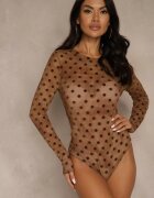 by swan Body Transparent Maro din Vâscoză cu Buline din Velur Lianassa