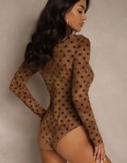 by swan Body Transparent Maro din Vâscoză cu Buline din Velur Lianassa