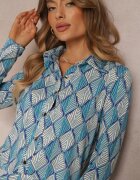 by swan Cămașă Albastră Împodobită cu Model Ornamental Ziacahe