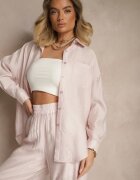by swan Cămașă Roz deschis Supradimensionată în Stil Clasic cu Buzunar Liozira