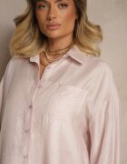 by swan Cămașă Roz deschis Supradimensionată în Stil Clasic cu Buzunar Liozira