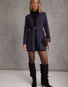 by swan Cardigan neîncheiat din bumbac în stil Basic Kireal Bleumarin