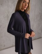 by swan Cardigan neîncheiat din bumbac în stil Basic Kireal Bleumarin