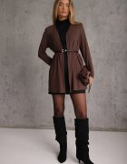 by swan Cardigan neîncheiat din bumbac în stil Basic Kireal Maro