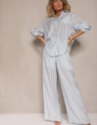 by swan Pantaloni Albastru deschis Palazzo Talie înaltă cu picior larg și bandă elastică în talie Jenarielis