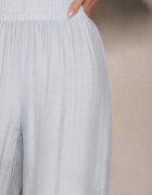by swan Pantaloni Albastru deschis Palazzo Talie înaltă cu picior larg și bandă elastică în talie Jenarielis