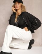 by swan Pantaloni Albi de trening din bumbac cu talie înaltă și șnur Letenti
