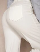 by swan Pantaloni Albi din Viscoză Talie Înaltă în Stil Elegant Tatariela
