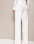 by swan Pantaloni Albi Eleganti Talie Înaltă cu Croială Largă din Viscoză și Fante Yurlea
