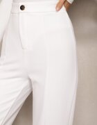 by swan Pantaloni Albi Eleganti Talie Înaltă cu Croială Largă din Viscoză și Fante Yurlea