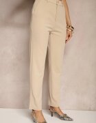 by swan Pantaloni Bej deschis cu Vâscoză cu croială de costum High Waist Senaridra