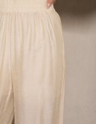 by swan Pantaloni Bej deschis Palazzo Talie înaltă cu picior larg și elastic în talie Jenarielis