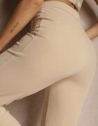by swan Pantaloni bej din vâscoză High Waist în stil elegant Tatariela