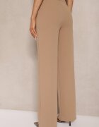 by swan Pantaloni bej închis croială tip costum din viscoză cu picioare drepte Senarielia