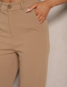 by swan Pantaloni bej închis croială tip costum din viscoză cu picioare drepte Senarielia