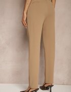by swan Pantaloni bej închis din viscoză cu croială de costum High Waist Senaridra