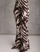 by swan Pantaloni cu croi flare și vâscoză cu Animal print Elvinda Maro