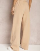 by swan Pantaloni de trening Largi Bej din Bumbac Elastic Niarti