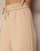 by swan Pantaloni de trening Largi Bej din Bumbac Elastic Niarti