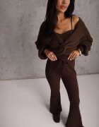 by swan Pantaloni flare modelatori din tricot din bumbac Tirena Maro