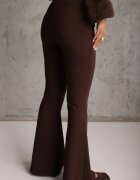 by swan Pantaloni flare modelatori din tricot din bumbac Tirena Maro