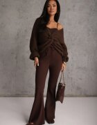 by swan Pantaloni flare modelatori din tricot din bumbac Tirena Maro