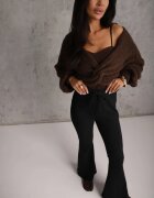 by swan Pantaloni flare modelatori din tricot din bumbac Tirena Negri