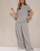 by swan Pantaloni Gri Largi din Viscoză cu Zirconii Zeleria