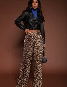 by swan Pantaloni Maro din Viscoză High Waist croială largă cu Lampase Elosina