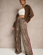 by swan Pantaloni Maro din Viscoză High Waist croială largă cu Lampase Elosina