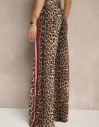 by swan Pantaloni Maro din Viscoză High Waist croială largă cu Lampase Elosina