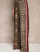 by swan Pantaloni Maro din Viscoză High Waist croială largă cu Lampase Elosina