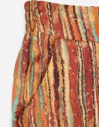by swan Pantaloni Portocalii-Galbeni Stil Palazzo Decorați cu Sclipici cu Elastic în Talie Hinlea