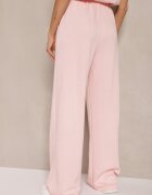 by swan Pantaloni roz din viscoză cu croială largă cu zirconii Zeleria
