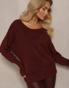 by swan Pulover Bordeaux cu In Oversize cu Decolteu Barcă Sassista