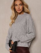 by swan Pulover Casual Gri cu Lână Sassilae