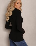 by swan Pulover Negru cu Guler înalt și Cusătură Decorativă Dayshawn